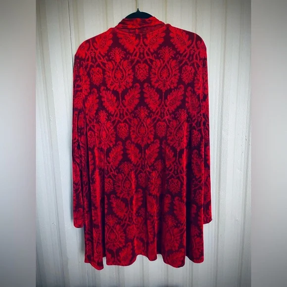 Coldwater Creek Set Cardigan Jacket & Tank Red Slinky Knit Travel Elegant EUC 1X - Picture 7 of 10